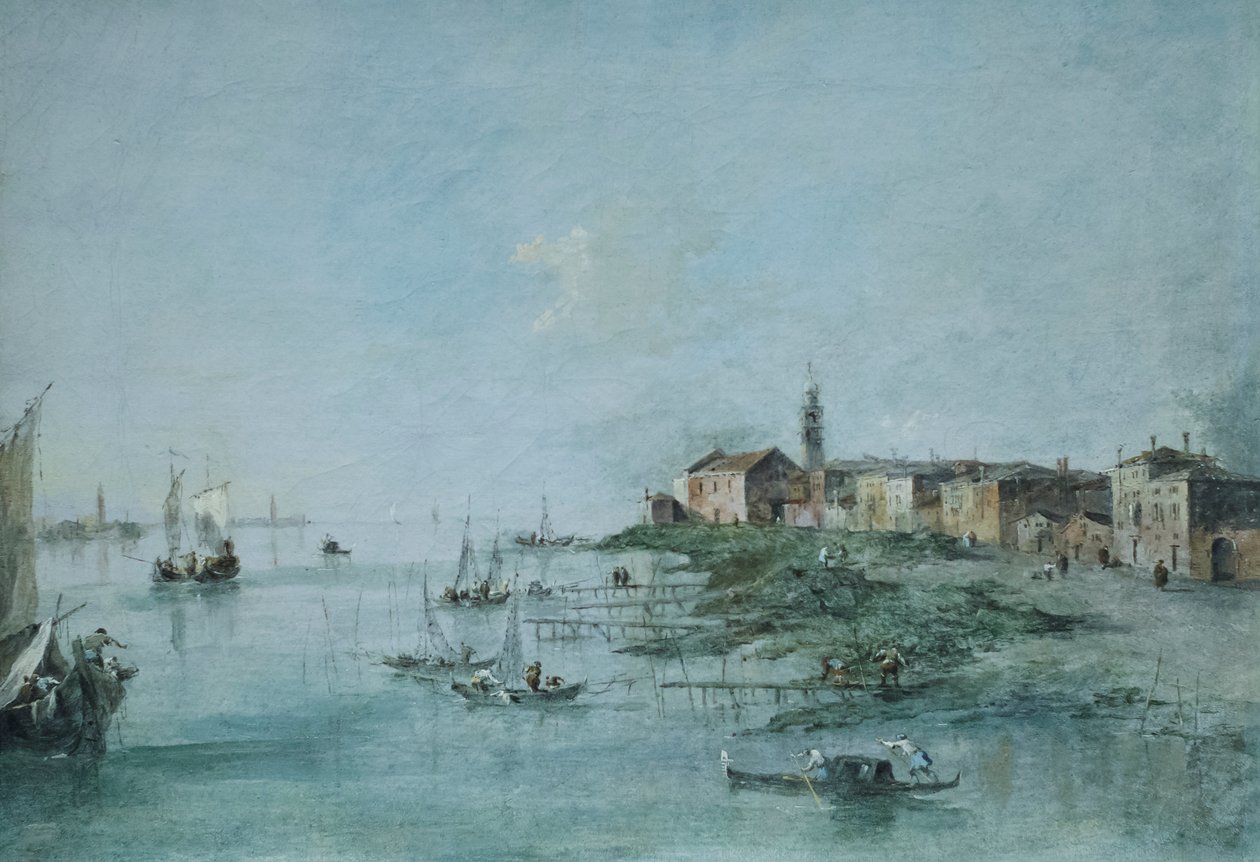 A Giudecca csatorna a Szent Márta templommal, 170-80 körül (olaj, vászon) alkotó: Francesco Guardi