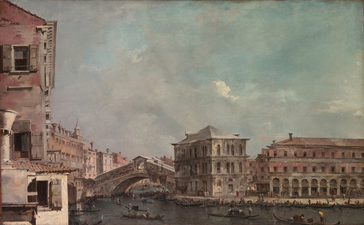 A Grand Canal a Rialto felett, az 1760-as évek végén. alkotó: Francesco Guardi