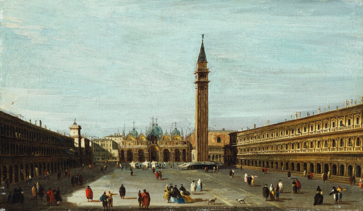 A Piazza San Marco, Velence keletre néz, alkotó: Francesco Guardi