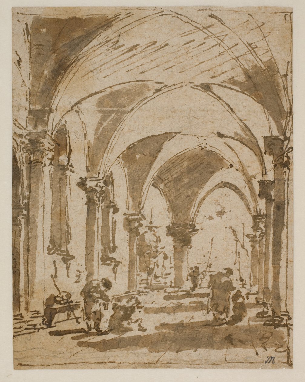 A Dózse Palota árkádja a Piazzetta felé alkotó: Francesco Guardi