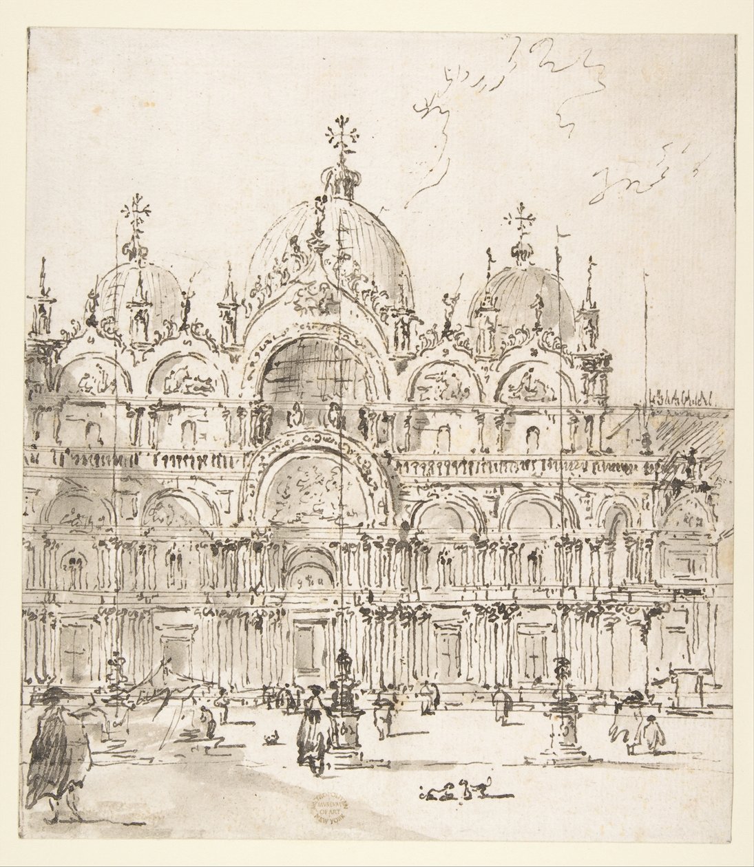 Piazza látképe a Szent Márk-bazilikával alkotó: Francesco Guardi