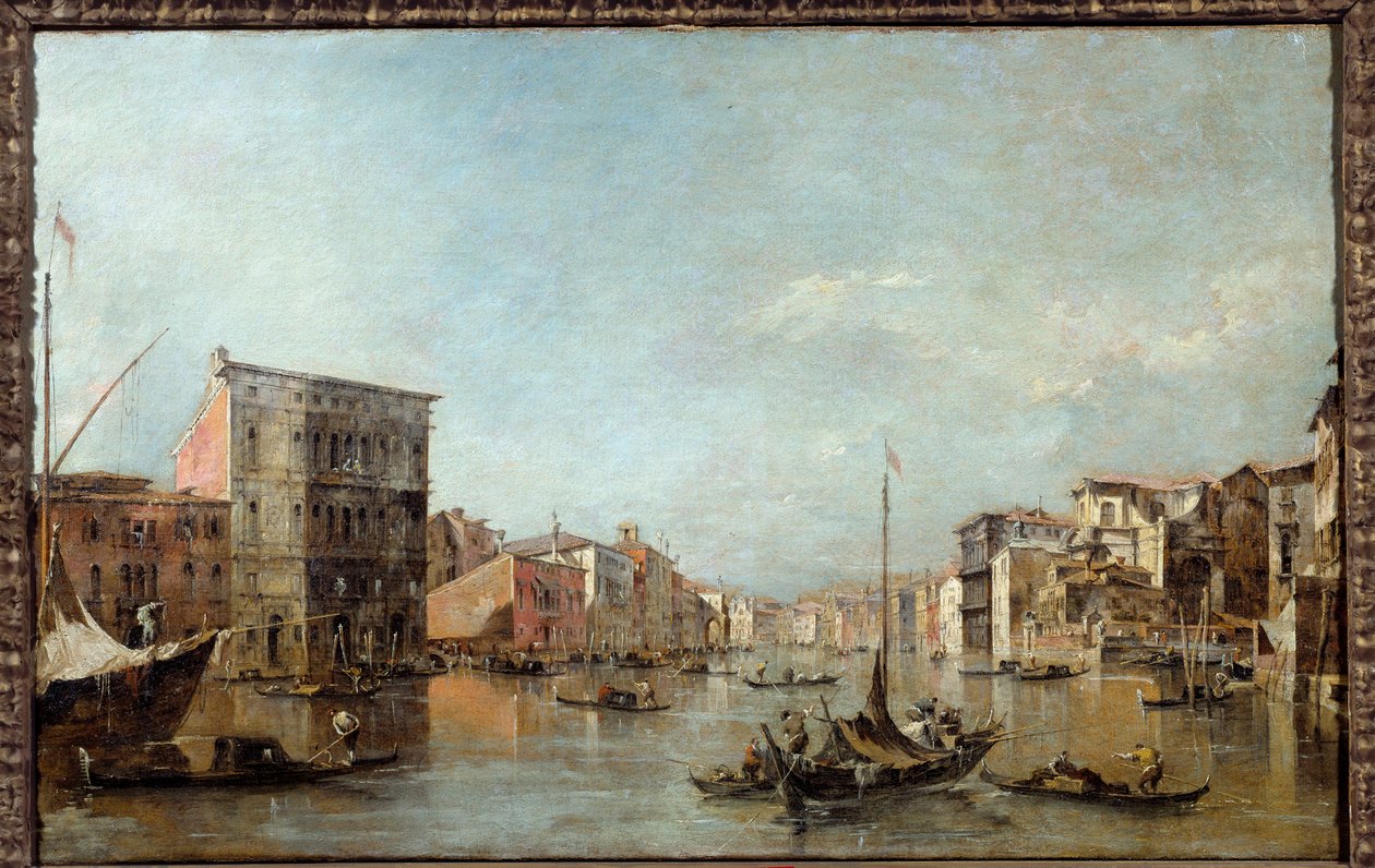 Kilátás a velencei Canal Grandére Francesco Guardi (1712-1793) festménye 18. századi Toulouse, Musee des Augustins alkotó: Francesco Guardi