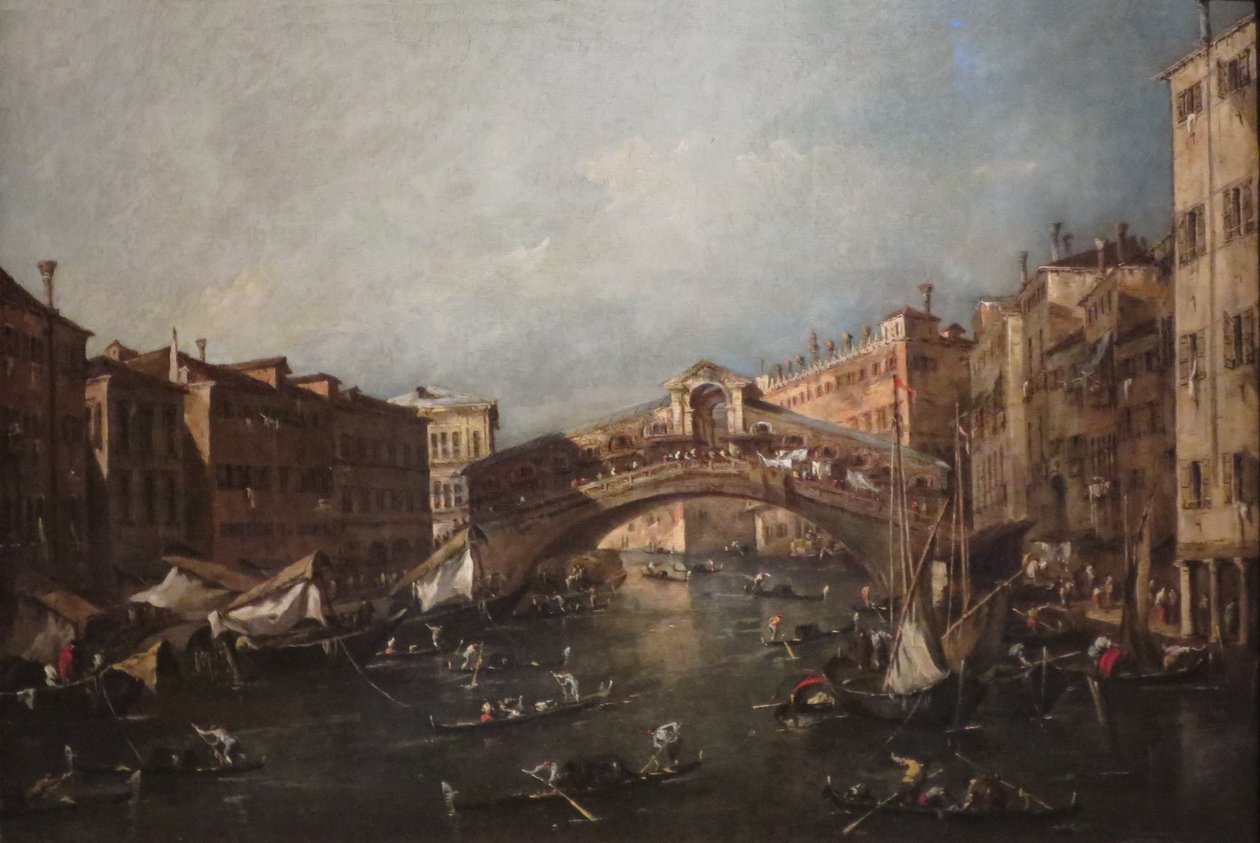 A velencei Rialto kilátása a Canal Grande felől alkotó: Francesco Guardi