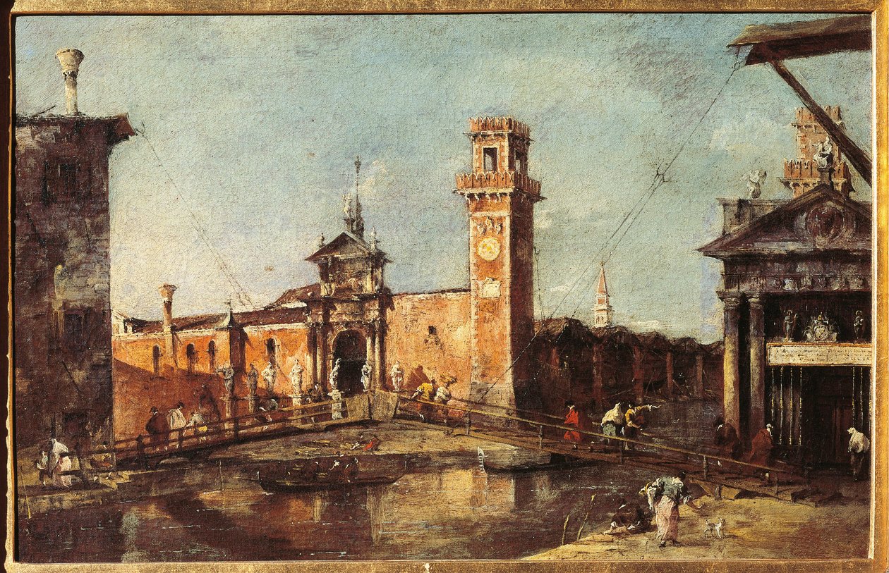 Kilátás a velencei arzenálra (olaj, vászon, 1780 körül) alkotó: Francesco Guardi