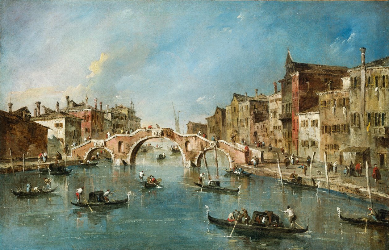 Kilátás a Cannaregio-csatornára, Velence alkotó: Francesco Guardi