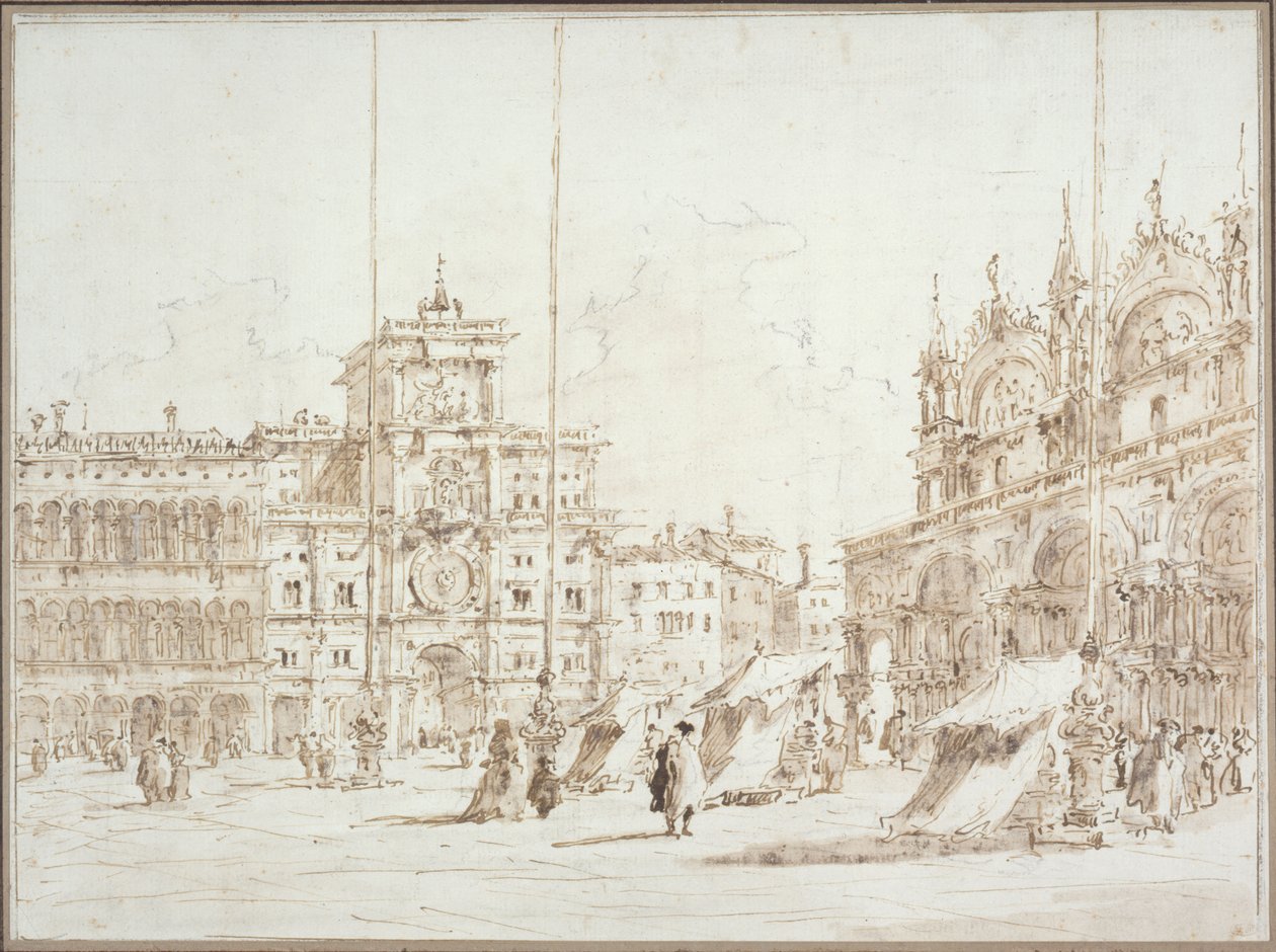 Velencei kilátás: az [óratorony] a Szent Márk téren alkotó: Francesco Guardi