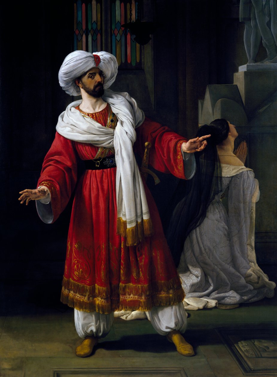 Giovanni David (1790-1864) Sándor szerepében Giovanni Papini (1796-1867) Arabs in Galliában című melodrámájában alkotó: Francesco Hayez