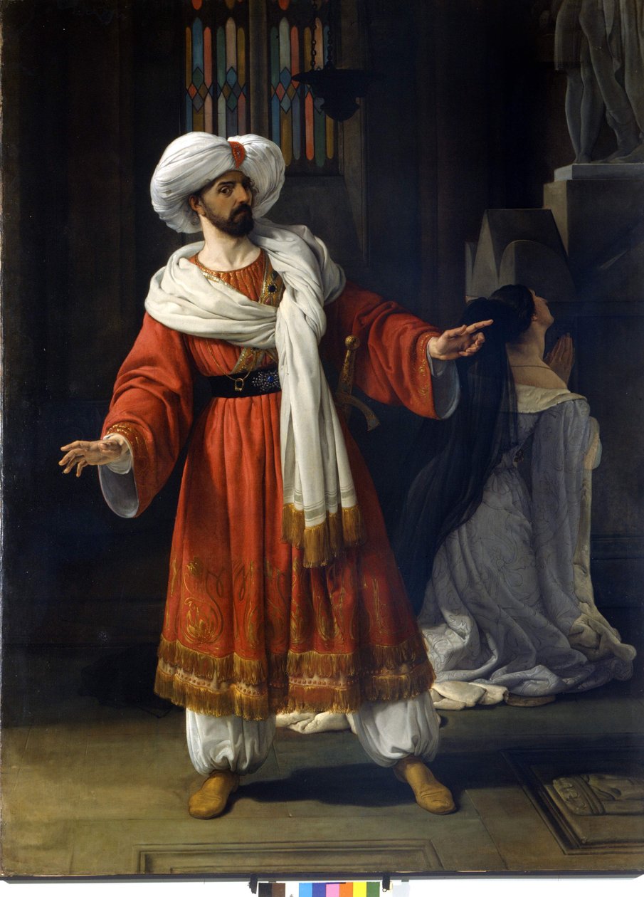 Giovanni David (Davide) olasz tenor Giovanni Pacini (1796-1867) „Az arabok Galliában” című művében. Hayez festménye alkotó: Francesco Hayez