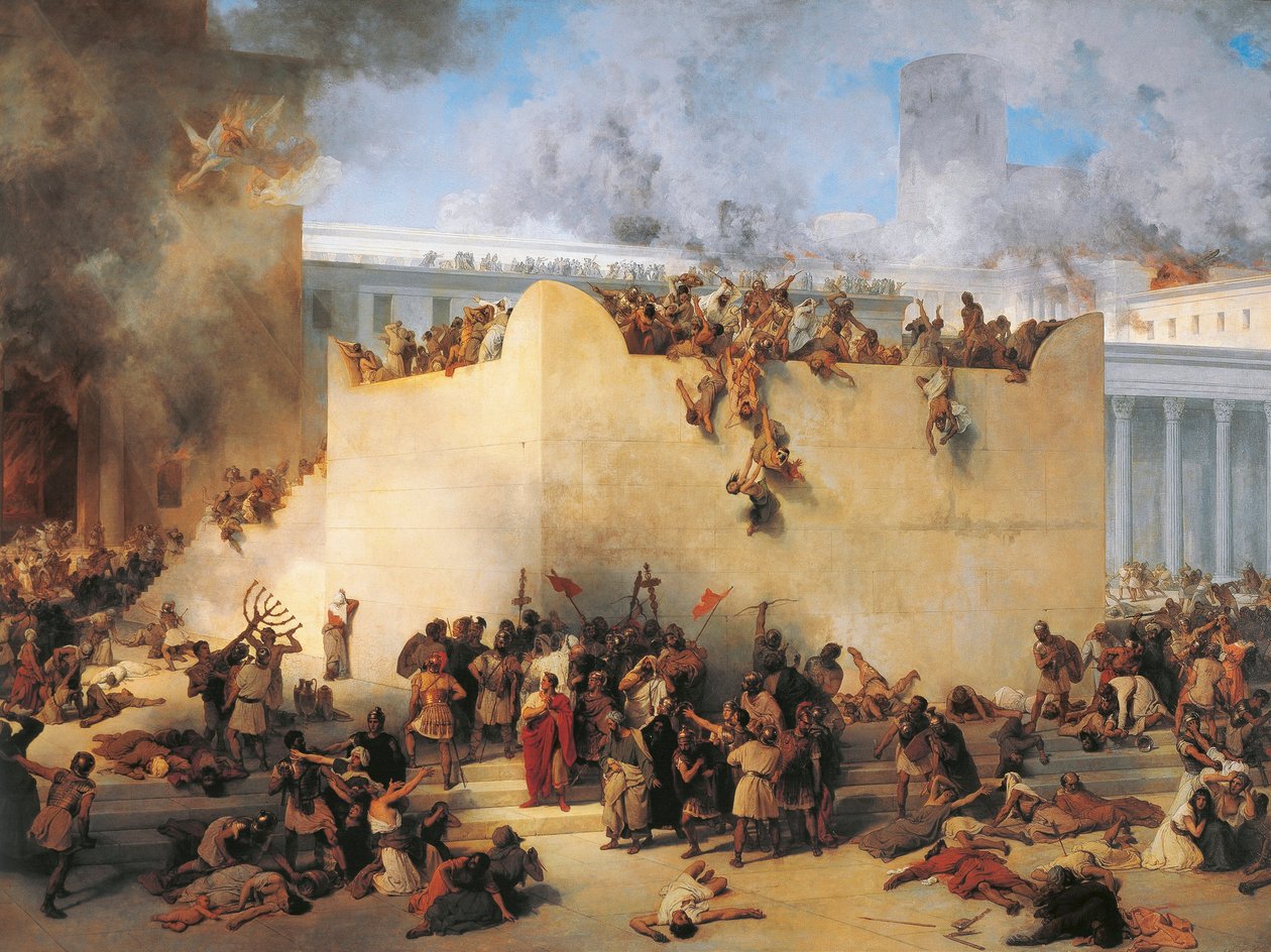 Olaszország, Lombard, Jeruzsálem templomának lerombolása alkotó: Francesco Hayez