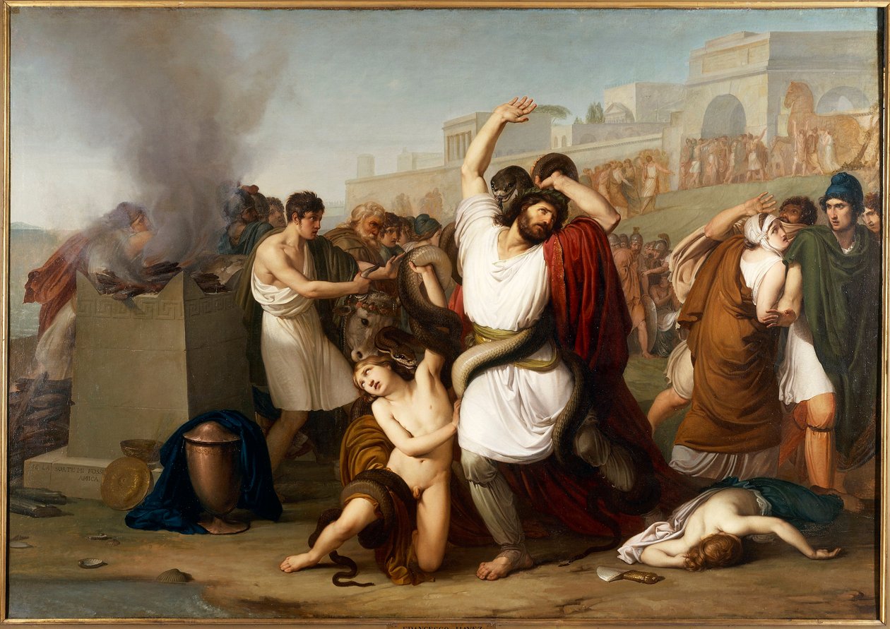 Laocoon trójai pap festménye, Milánó, Olaszország alkotó: Francesco Hayez