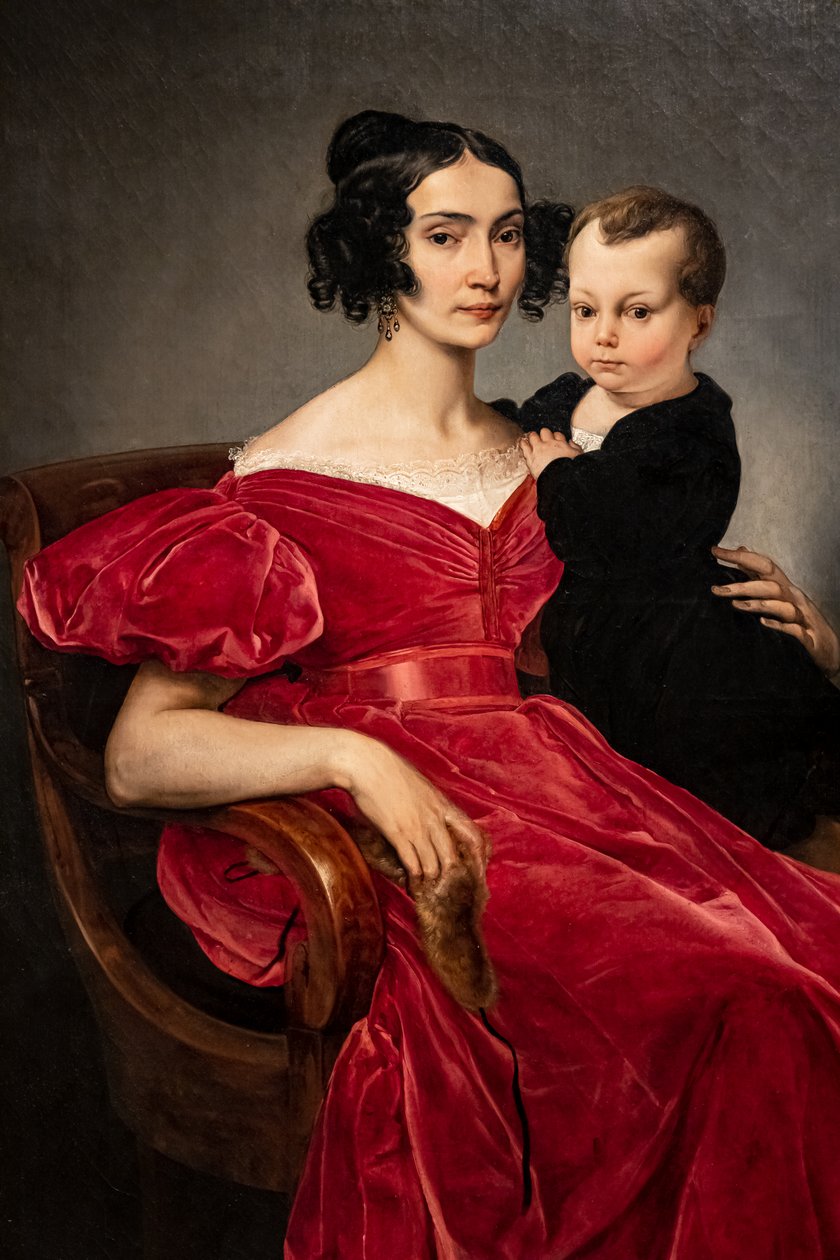 Teresa Zumali Marisili grófnő és fia, Giuseppe portréja alkotó: Francesco Hayez