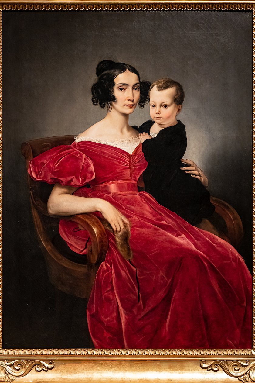 Teresa Zumali Marisili grófnő és fia, Giuseppe portréja alkotó: Francesco Hayez