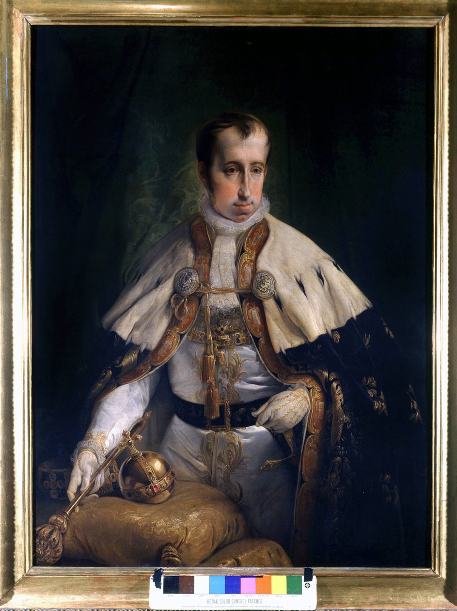 I. Ferdinánd (1793-1875), Ausztria császárának portréja, Francesco Hayez (1791-1882). Risorgimento Múzeum. Milánó alkotó: Francesco Hayez