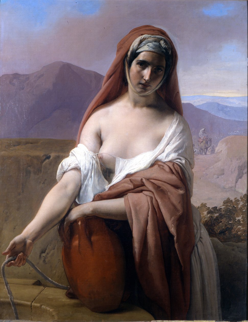 Rebeka a kútnál. Francesco Hayez festménye. Brera Akadémia. Milánó alkotó: Francesco Hayez
