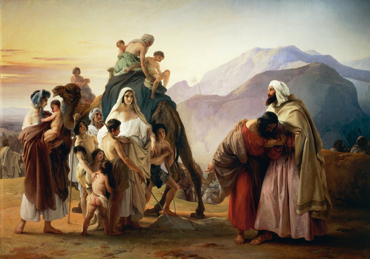 Ézsau kibékülése Jákobbal alkotó: Francesco Hayez