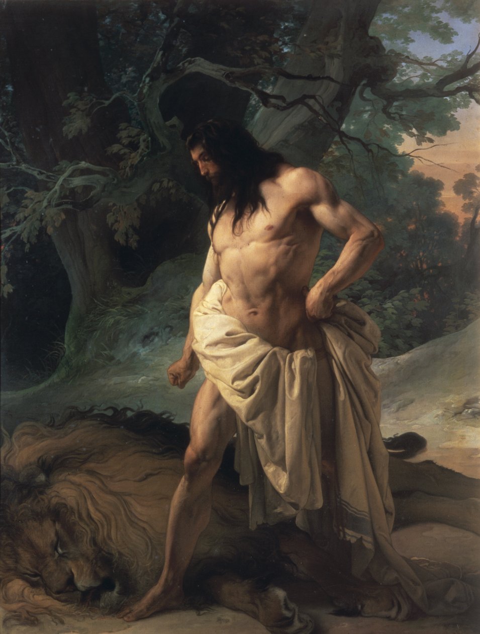 Sámson megöli az oroszlánt alkotó: Francesco Hayez