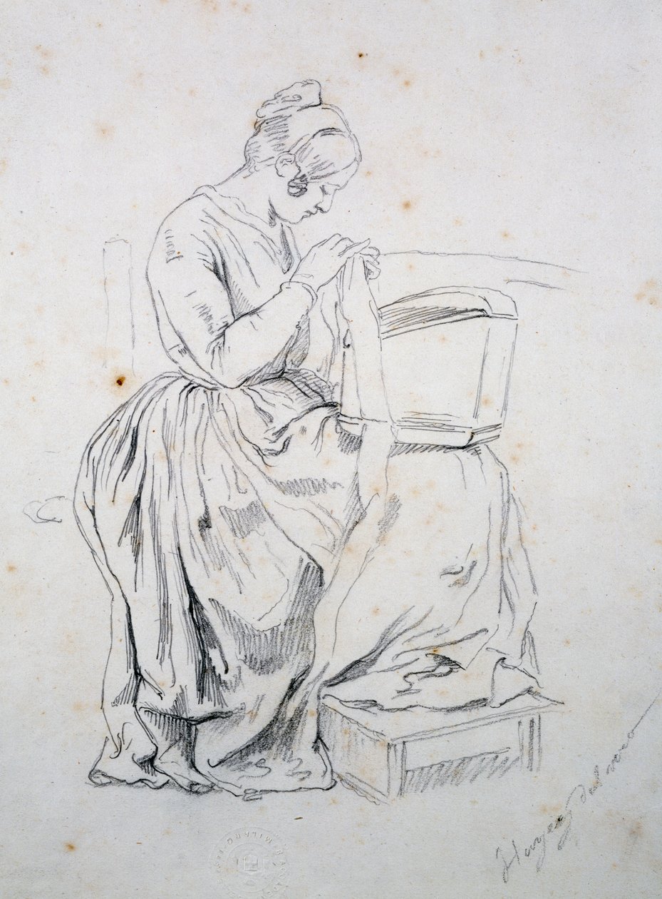 Tanulmány a felesége portréjához alkotó: Francesco Hayez