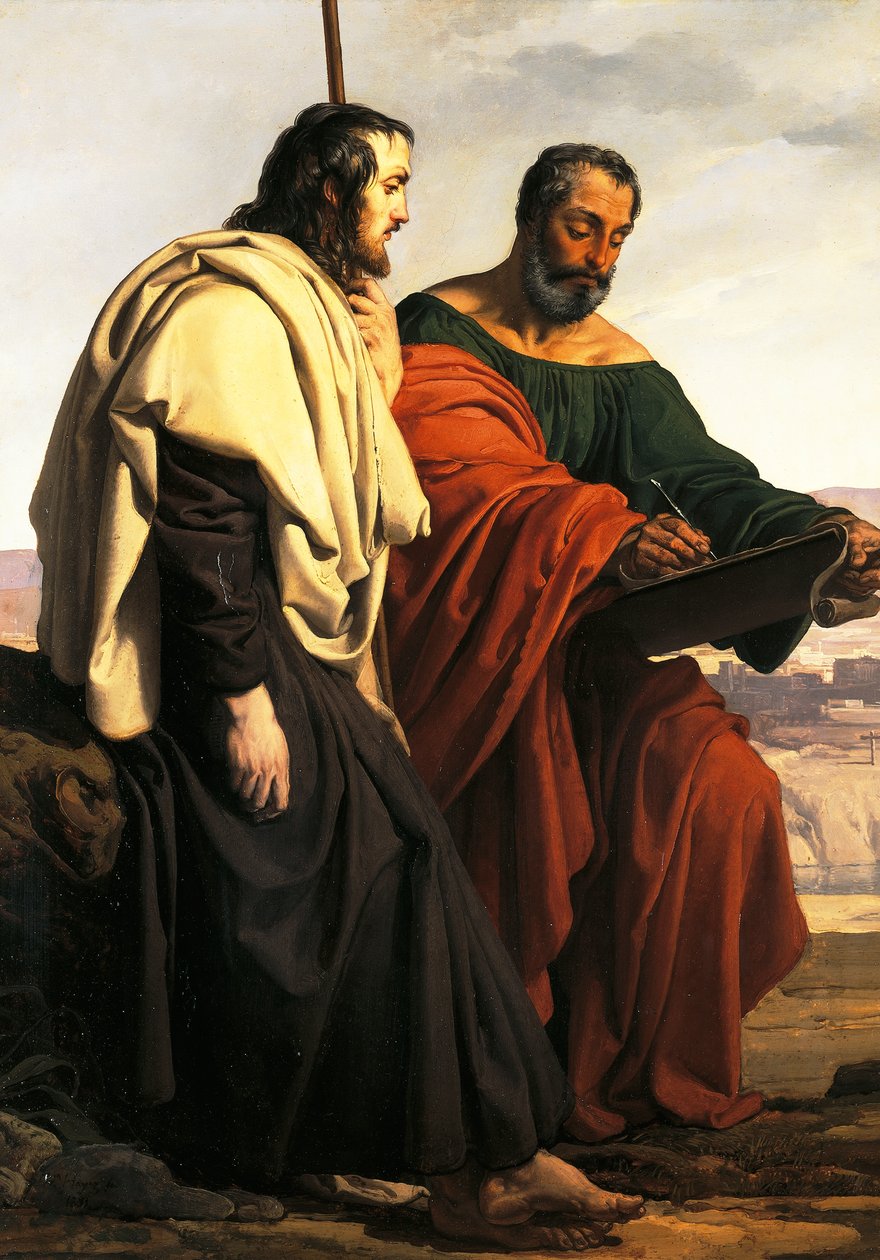 Fülöp és Jakab apostolok prédikációjuk felé, vagyis két száműzött hazafi, trikolórba öltözve alkotó: Francesco Hayez