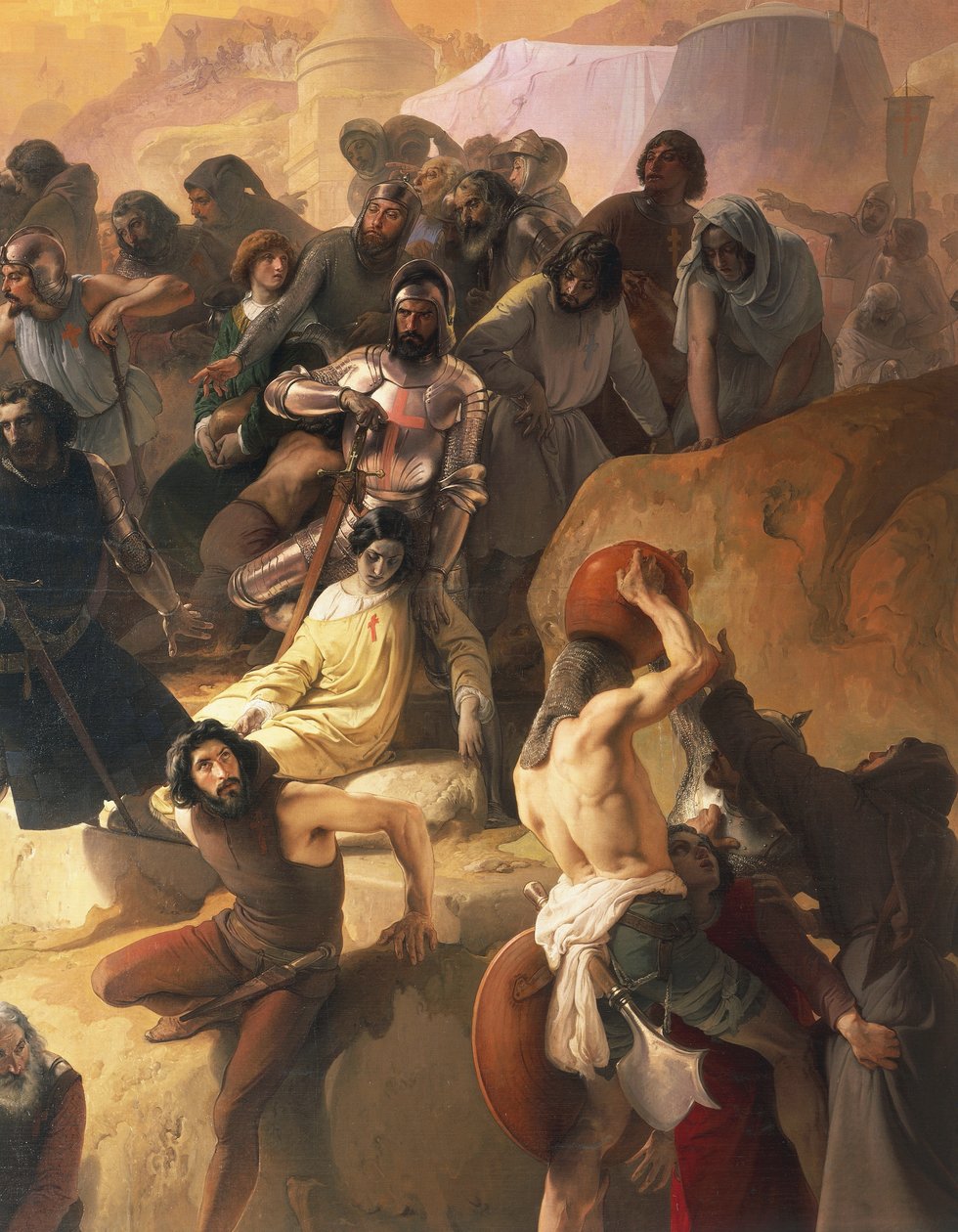 Az első keresztesek által elszenvedett szomjúság Jeruzsálemben, Francesco Hayez, részlet alkotó: Francesco Hayez