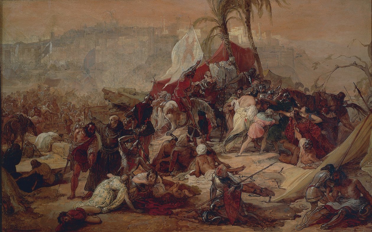 A Jeruzsálemben elszenvedett első keresztesek szomjúsága, Francesco Hayez alkotó: Francesco Hayez