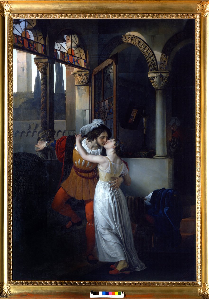 Shakespeare „Júlia és Rómeója” utolsó csókja. Francesco di Hayez festménye alkotó: Francesco Hayez