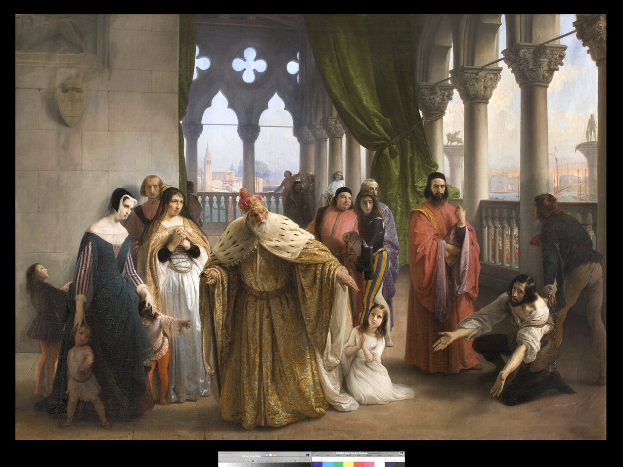 Az utolsó találkozás Jacopo Foscari és családja között a száműzetés előtt, 1838-40 alkotó: Francesco Hayez