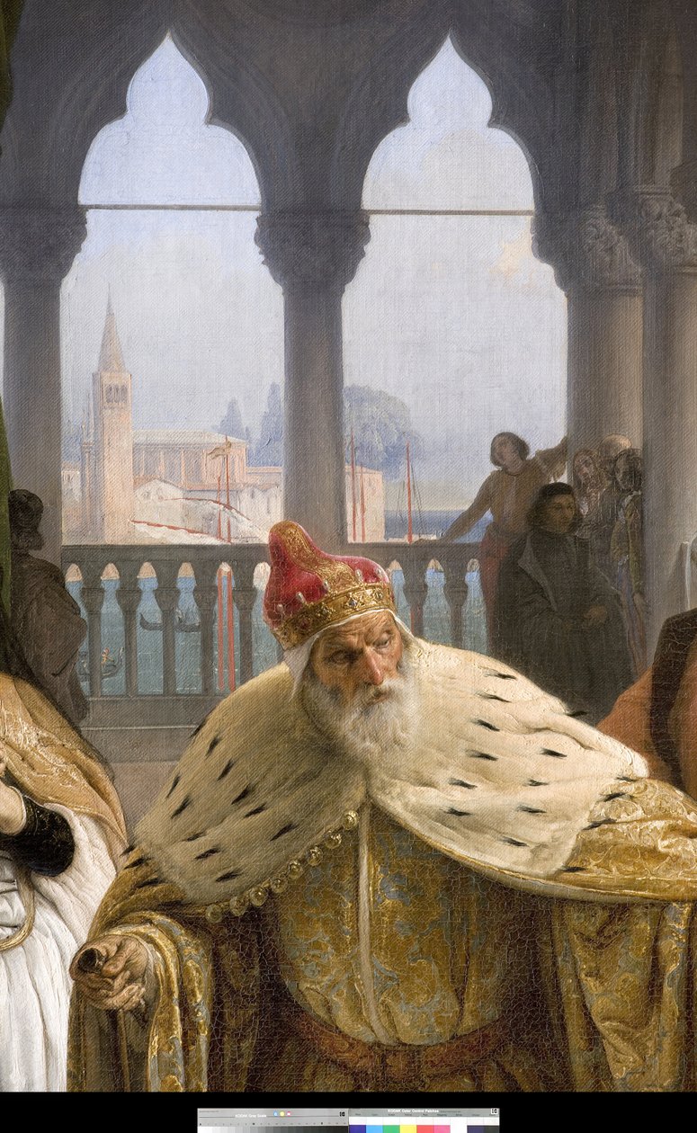 Az utolsó találkozás Jacopo Foscari és családja között a száműzetés előtt, 1838-40 (3497466 részlet) alkotó: Francesco Hayez
