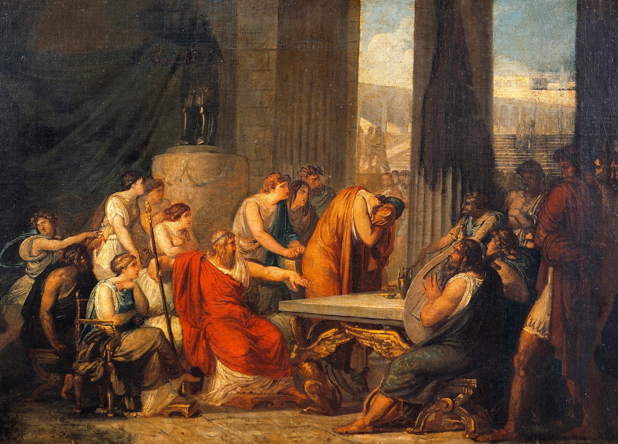 Francesco Hayez (1791-1882) Ulysses Alcinous udvarában, olaj, vászon, 69x98 cm alkotó: Francesco Hayez