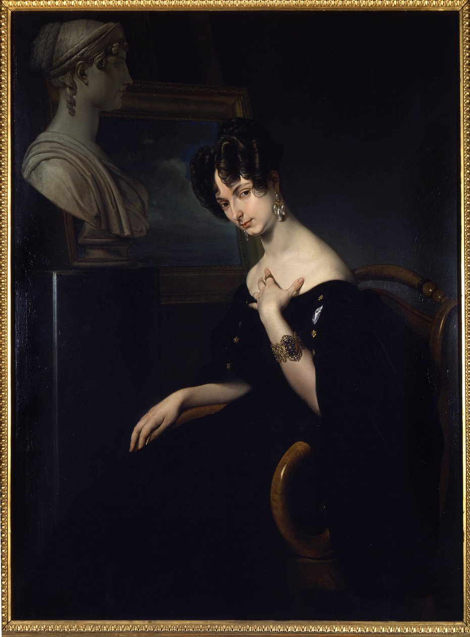 Cristina Trivulzio márkinő, Belgiojoso (Belgium) hercegnője (1808-1871), olasz hazafi és írónő portréja, Francesco Hayez festménye. Firenzében, Olaszországban. alkotó: Francesco Hayez