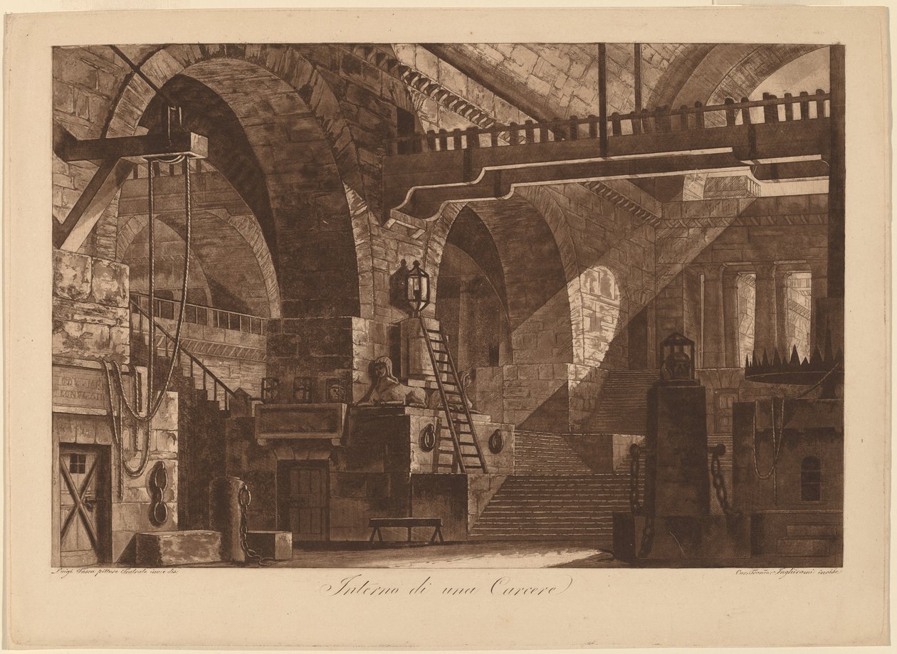 A börtön belseje (börtön belseje) alkotó: Francesco Inghirami, after Luigi Tasca
