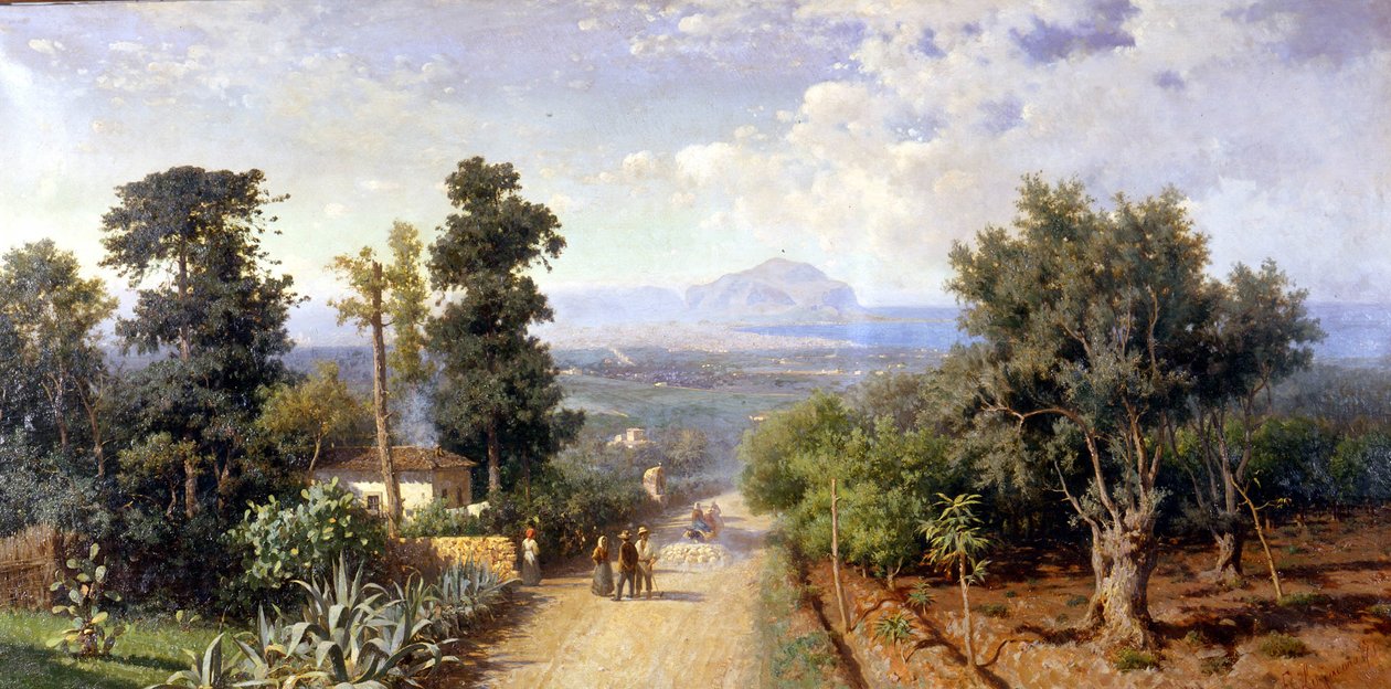 Palermo környéke. Francesco Lojacono (1841-1915) festménye alkotó: Francesco Lojacono