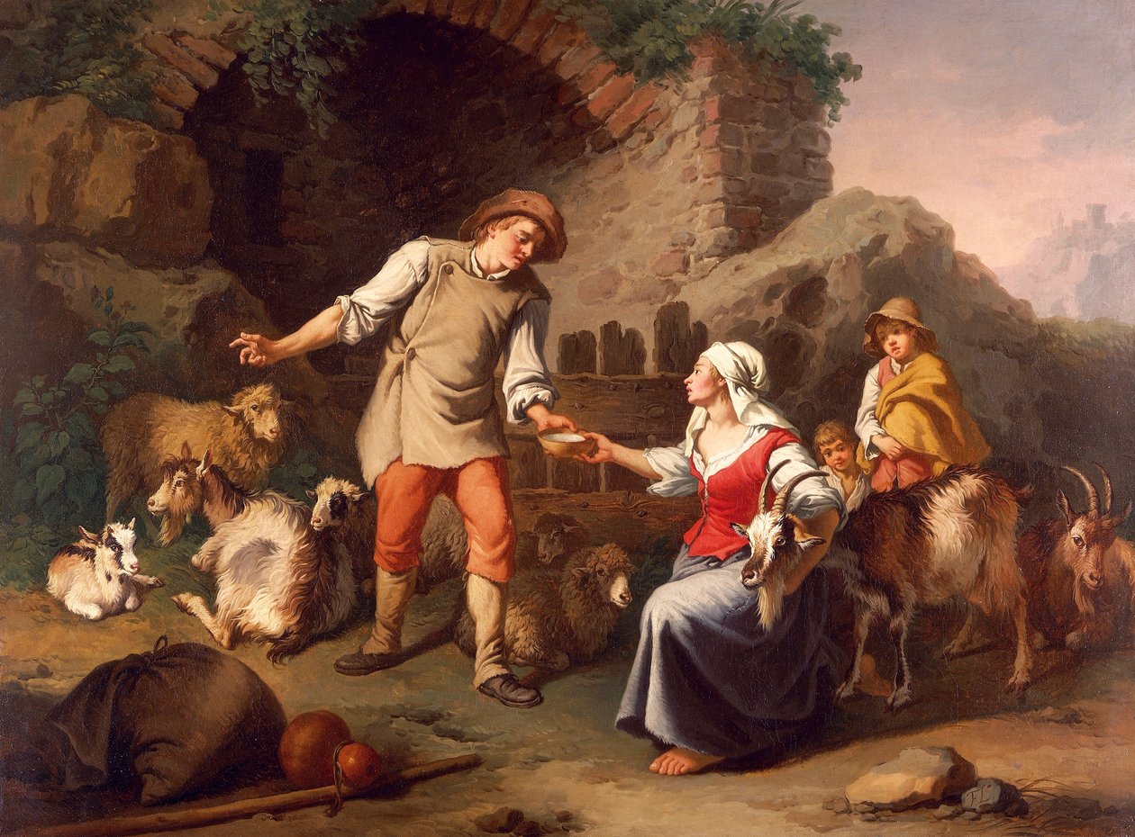 Country jelenet, Francesco Londonio (1723-1783) alkotó: Francesco Londonio