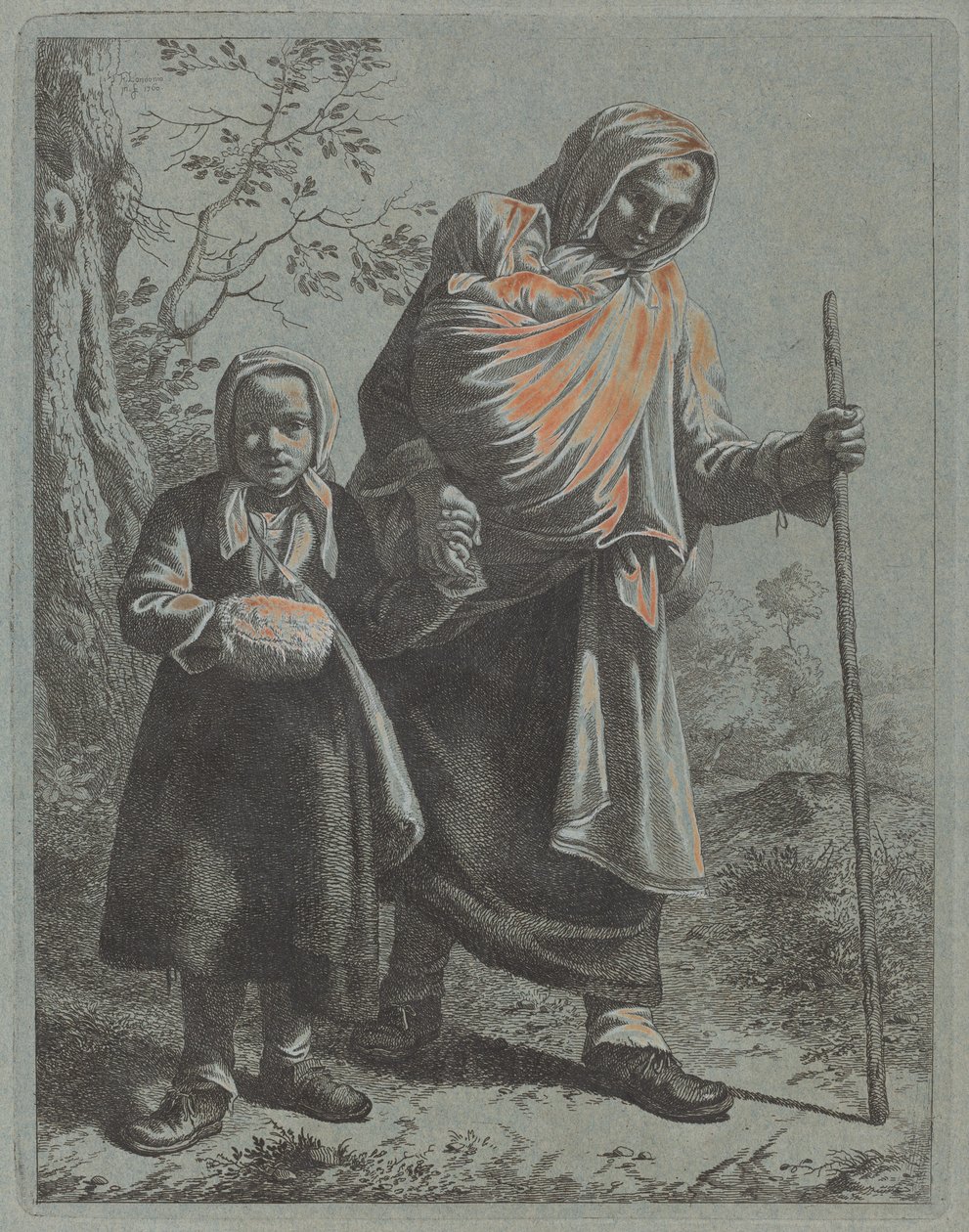 Parasztasszony babával és kislánnyal, 17601764. alkotó: Francesco Londonio