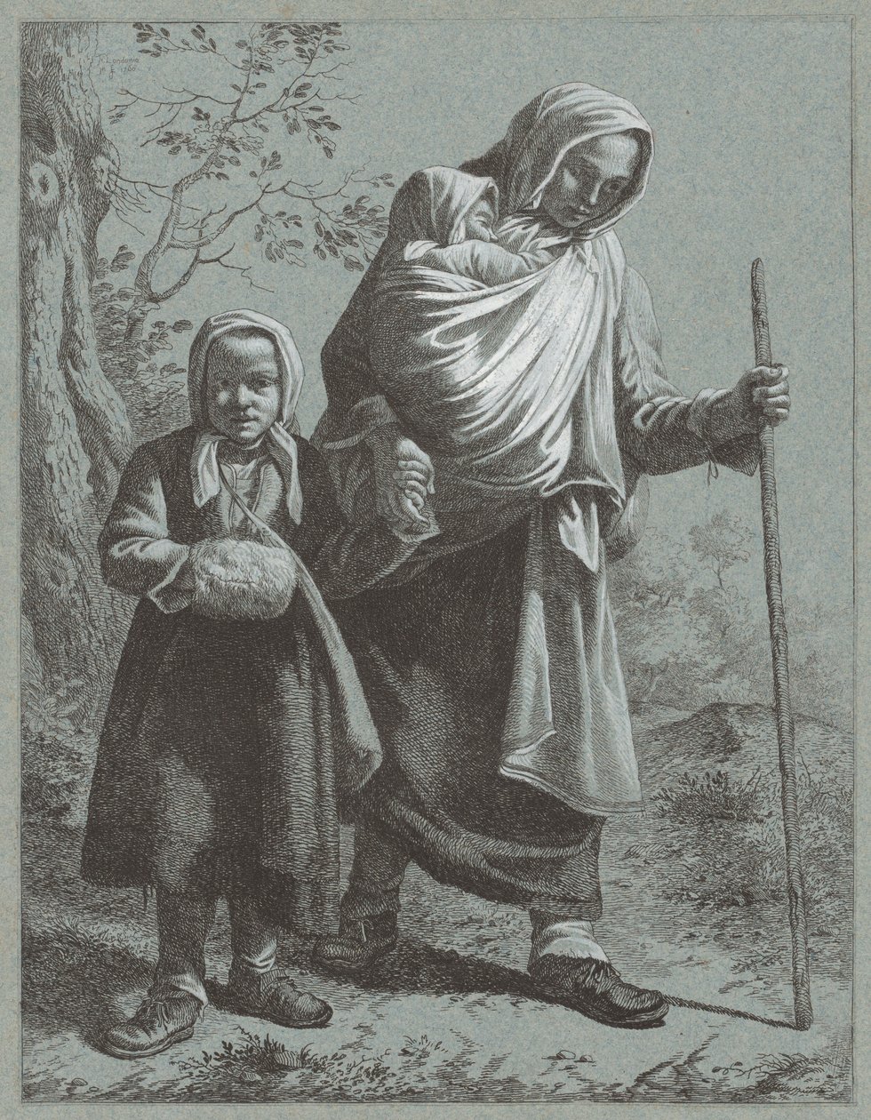 Kétgyermekes parasztasszony, 1764. alkotó: Francesco Londonio