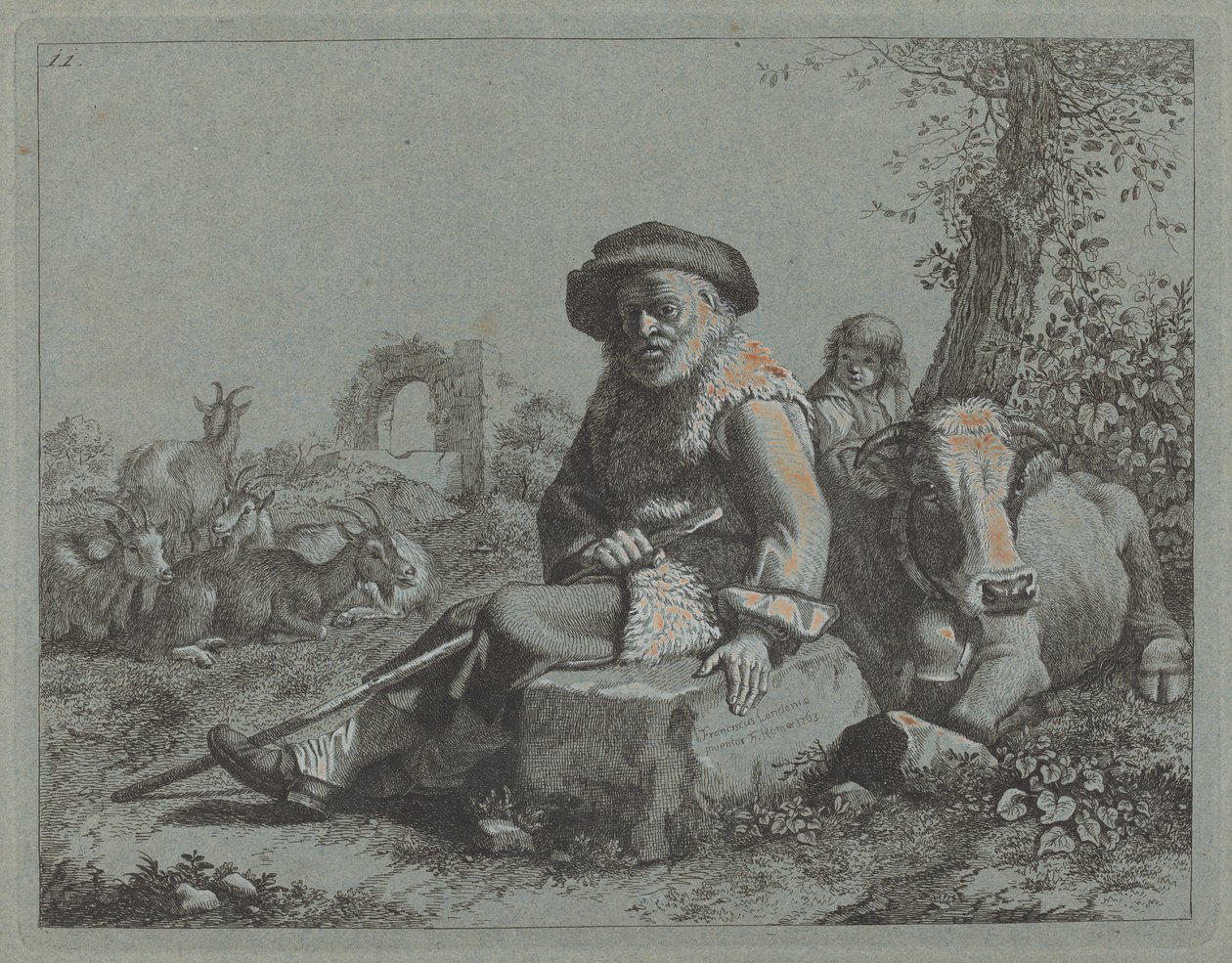 Ülő Öreg alkotó: Francesco Londonio