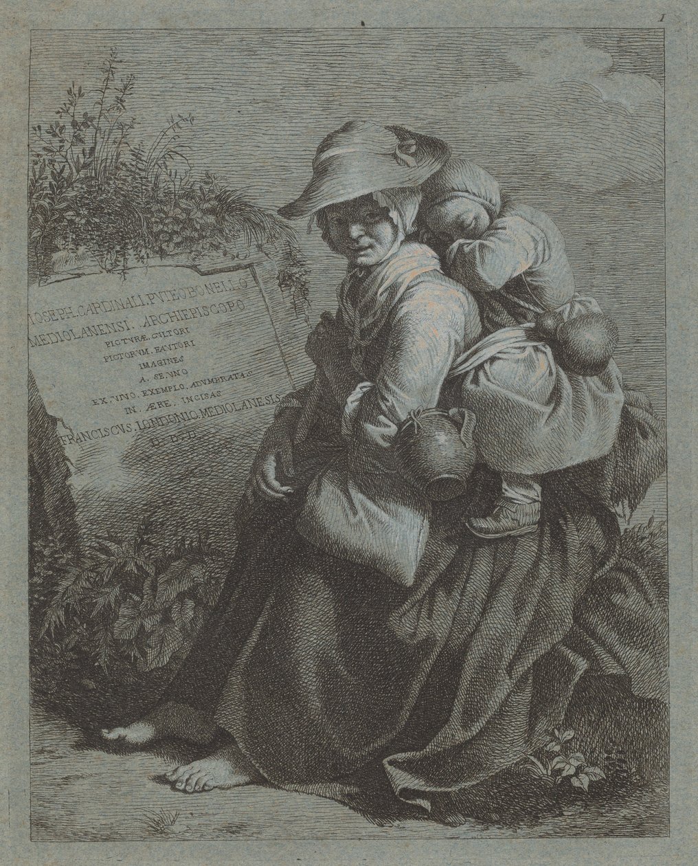 Ülő parasztasszony alvó gyerekkel, 17581759. alkotó: Francesco Londonio