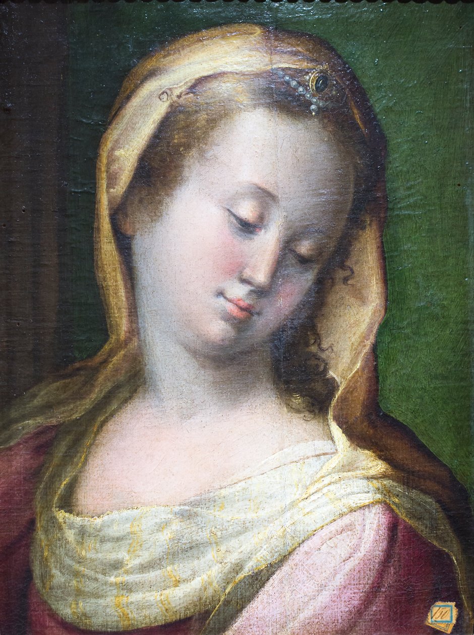 Madonna feje (olaj, vászon) alkotó: Francesco Longhi