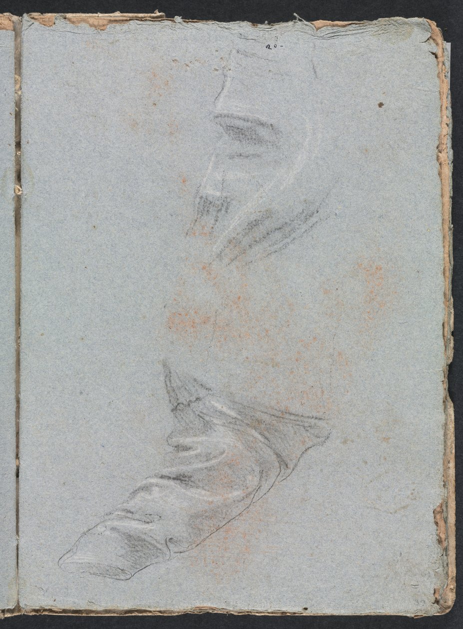 Verona vázlatfüzet: Drapériatanulmány 39. oldal, 1760. alkotó: Francesco Lorenzi