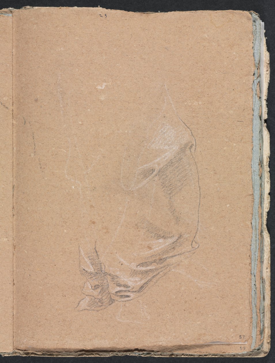 Verona Vázlatfüzet: Drapériatanulmány 57. oldal, 1760. alkotó: Francesco Lorenzi