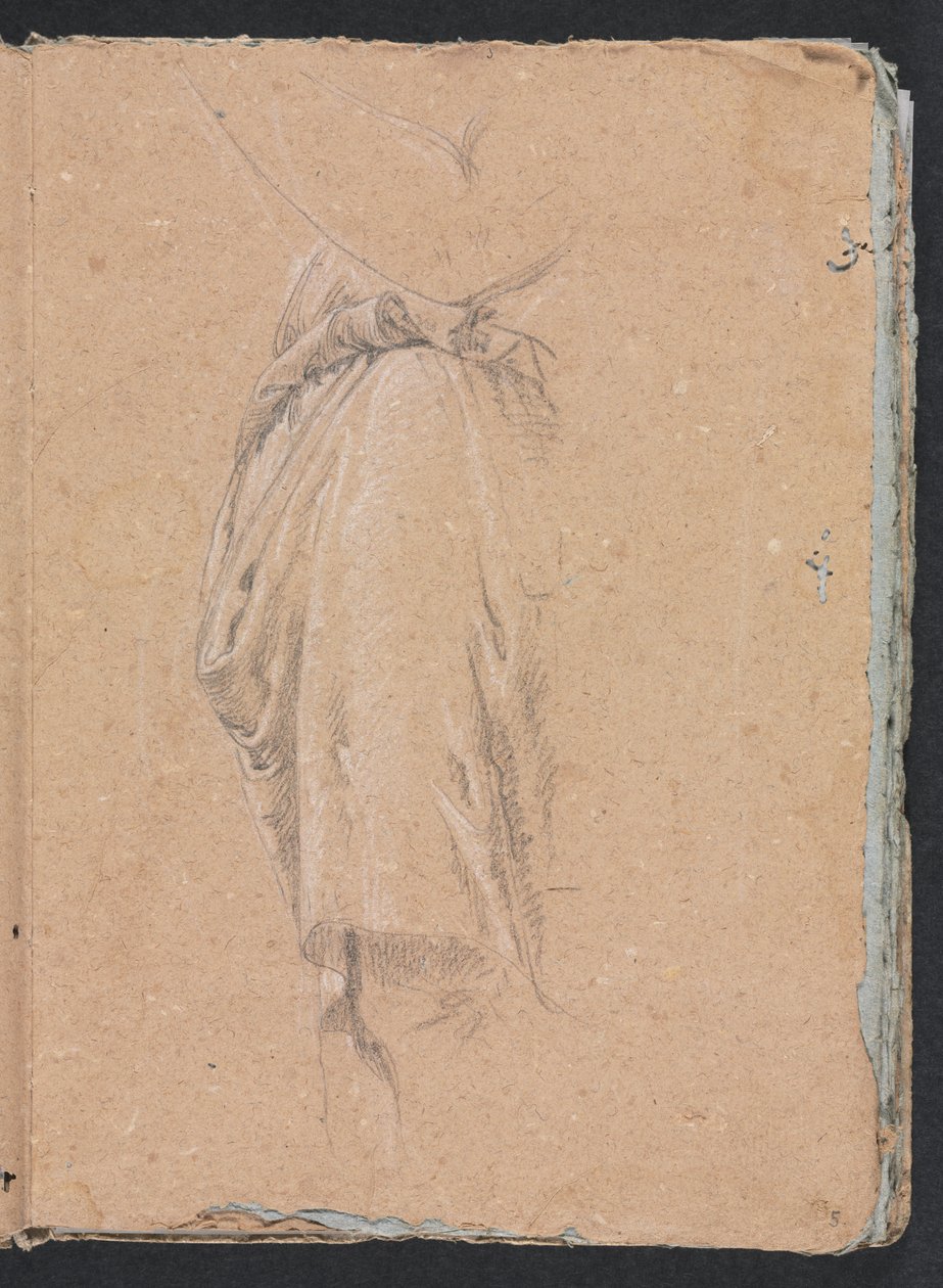 Verona vázlatfüzet: Könyökös drapériatanulmány 5. oldal, 1760. alkotó: Francesco Lorenzi