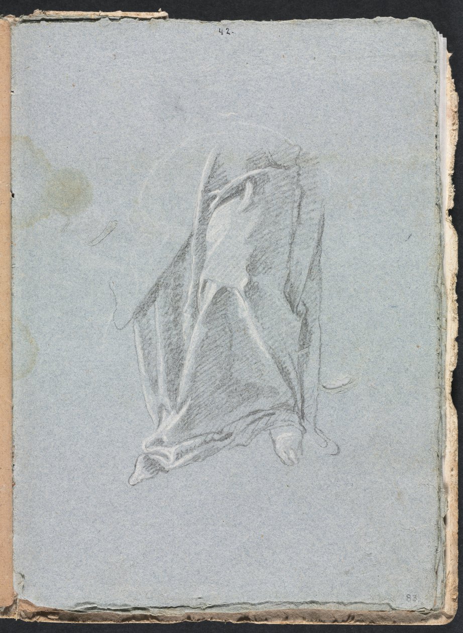 Verona vázlatfüzet: Drapéria lábbal 83. oldal, 1760. alkotó: Francesco Lorenzi
