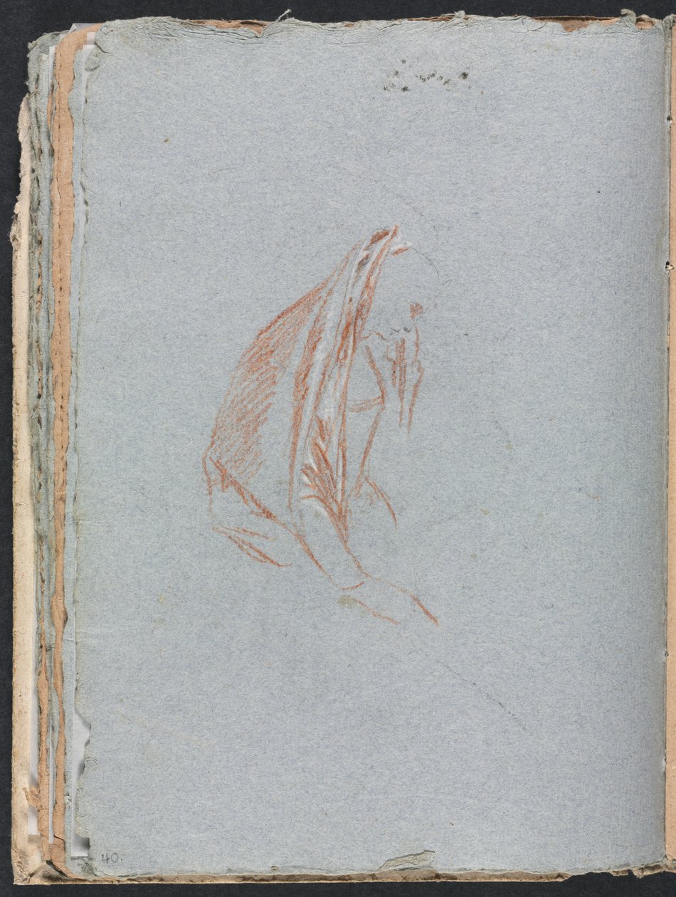 Verona Vázlatfüzet: Női alak köpennyel 40. oldal, 1760. alkotó: Francesco Lorenzi