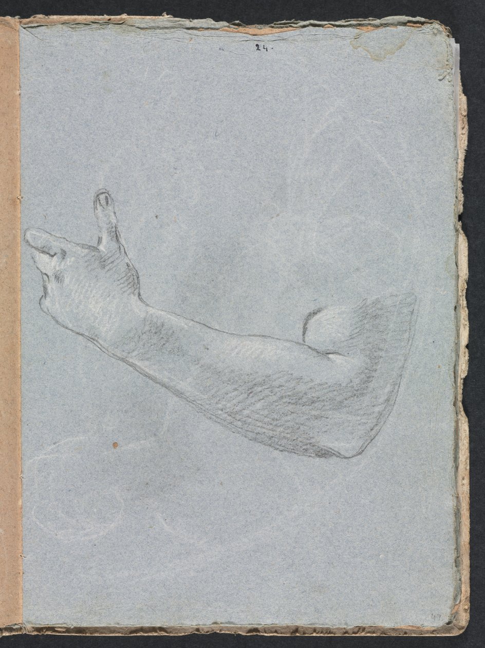 Verona vázlatfüzet: Bal kar és kéz 47. oldal, 1760. alkotó: Francesco Lorenzi