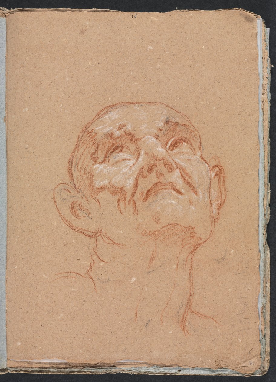 Verona vázlatfüzet: Férfi fej 31. oldal, 1760. alkotó: Francesco Lorenzi