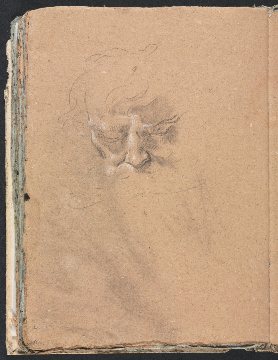 Verona vázlatfüzet: Férfi fej 80. oldal, 1760. alkotó: Francesco Lorenzi