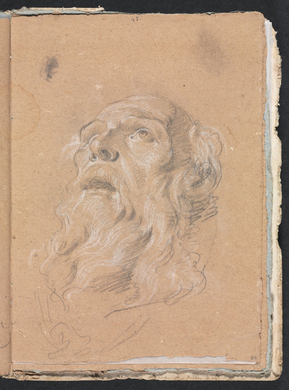 Verona vázlatfüzet: Férfi fej 89. oldal, 1760. alkotó: Francesco Lorenzi