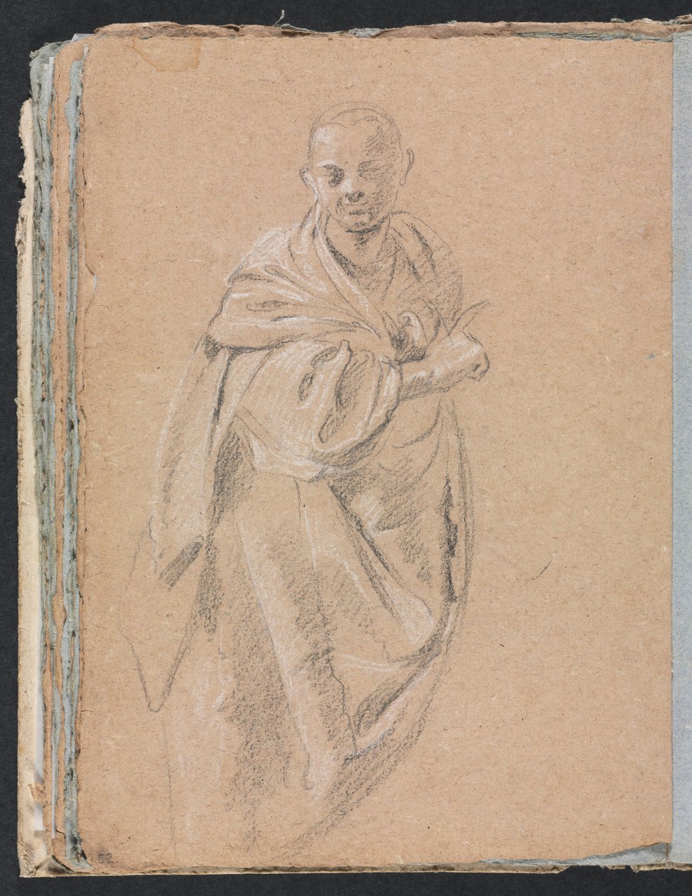 Verona vázlatfüzet: Álló szerzetes 52. oldal, 1760. alkotó: Francesco Lorenzi