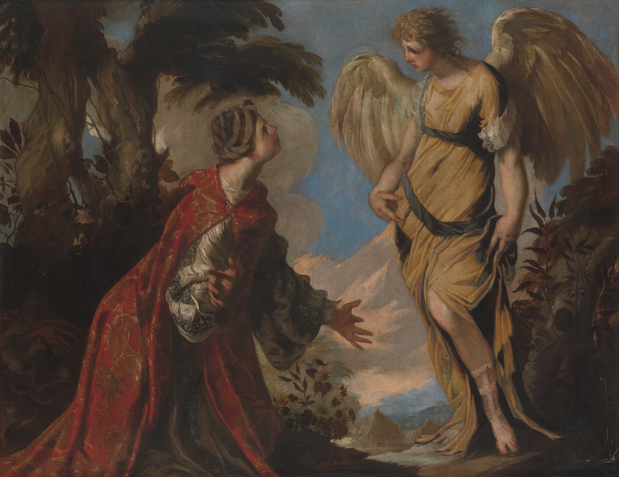 Hágár és az angyal, kb. 1657. alkotó: Francesco Maffei