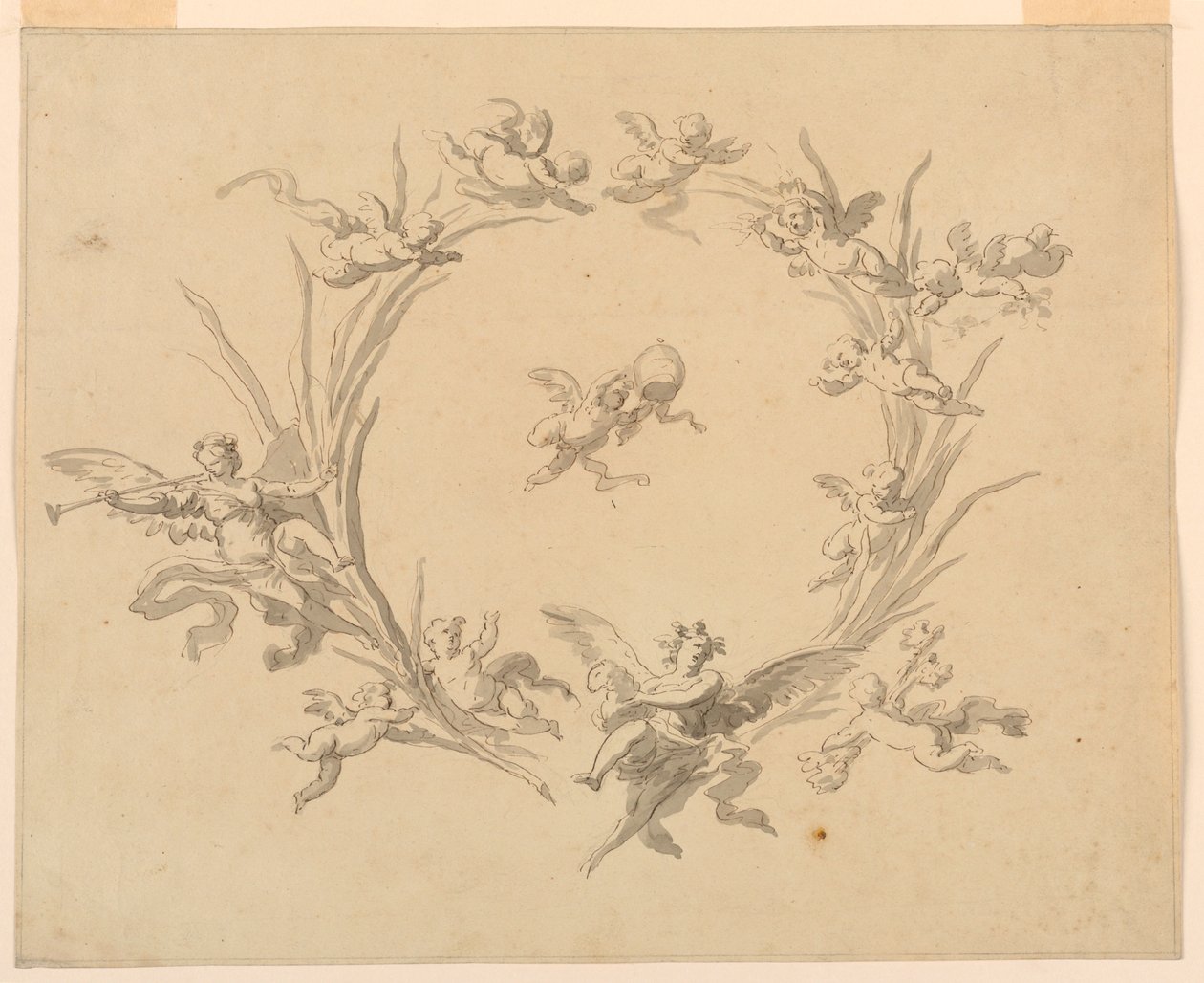 Rajz, tanulmány freskódíszítéshez, Quirinal palota, Róma, 1815-16 alkotó: Francesco Manno