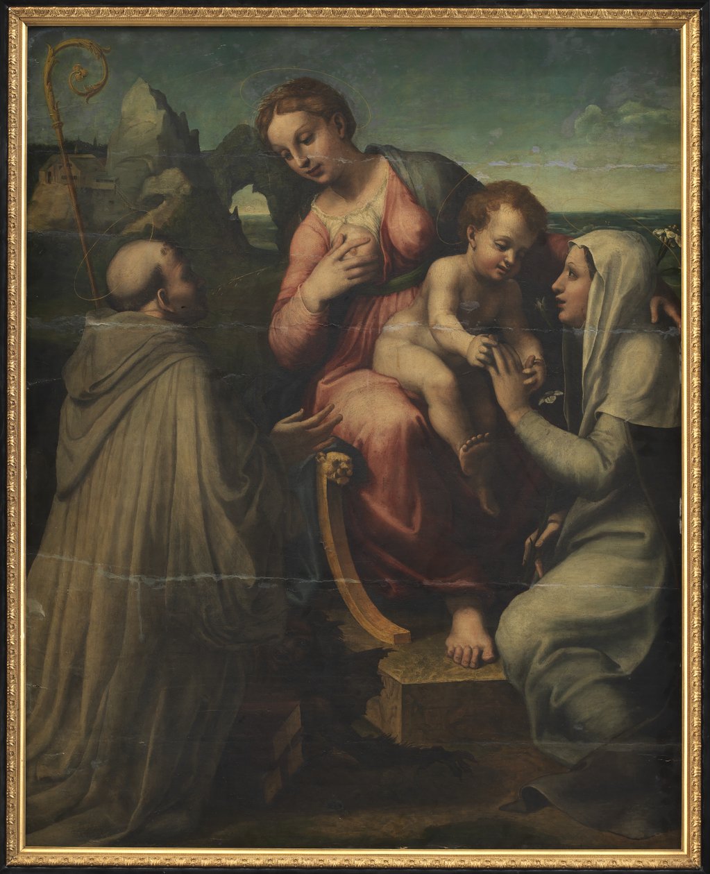 A Madonna és a gyermek a szentekkel alkotó: Francesco Menzocchi